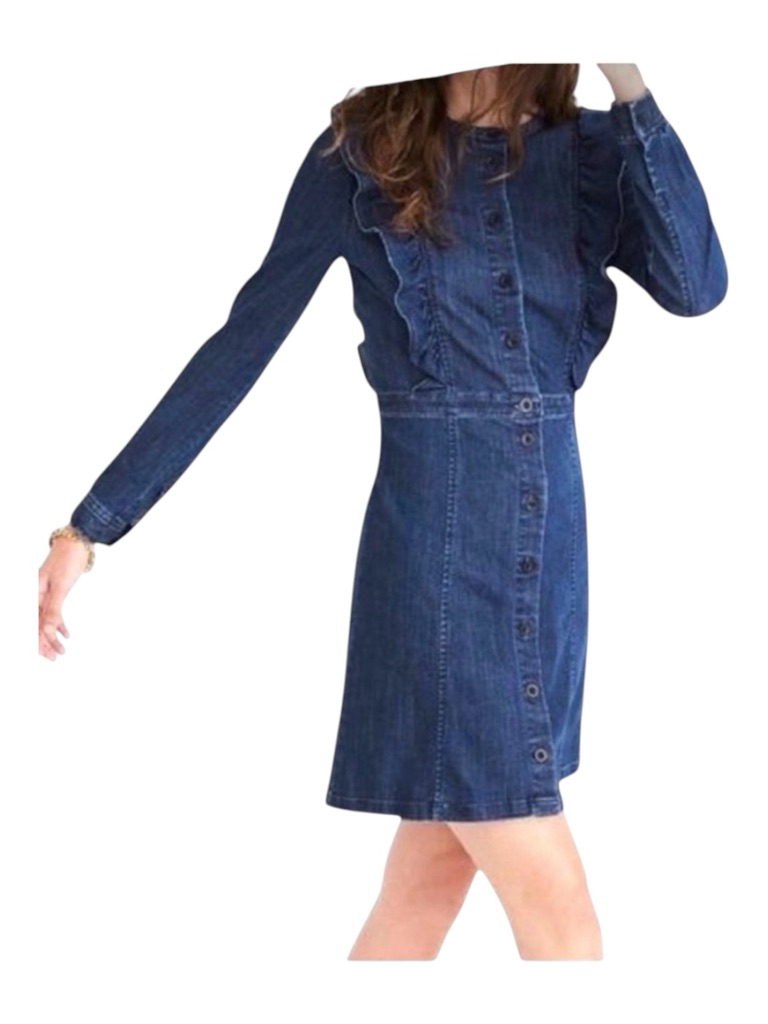 Madewell Denim Mini Dress, Long Sleeve, Size 6.
